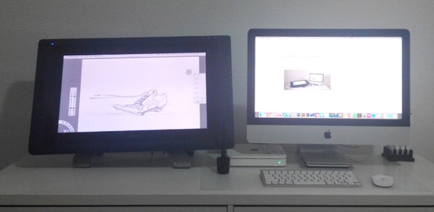 My desk with Wacom Cintiq 22 and iMac