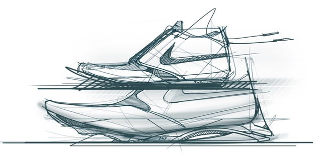 nike sneaker drawing quality of lines
