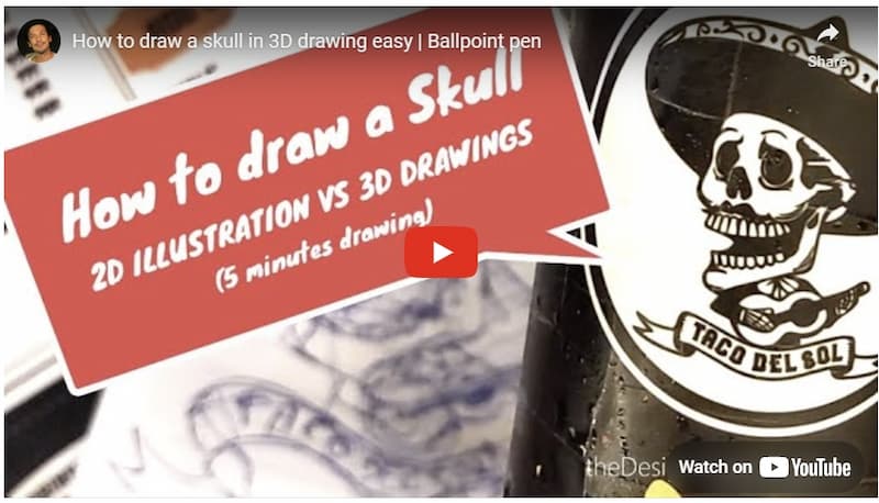 How to draw a skull easy