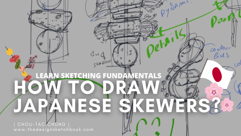 FOOD DESIGN | How to Draw Japanese Skewers in 5 steps