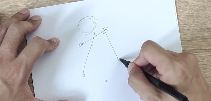 Draw a skeleton adding some joints to set the posture